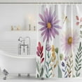 thumbnail image 2 of Purple Flowers Blossom Shower Curtain Set - Standard 72" x 72" Washable Bathtub Curtain with 12 Hooks, Spring Pastoral Garden Wildflowers Waterproof Fabric Stall Shower Curtains for Bathroom Décor, 2 of 6