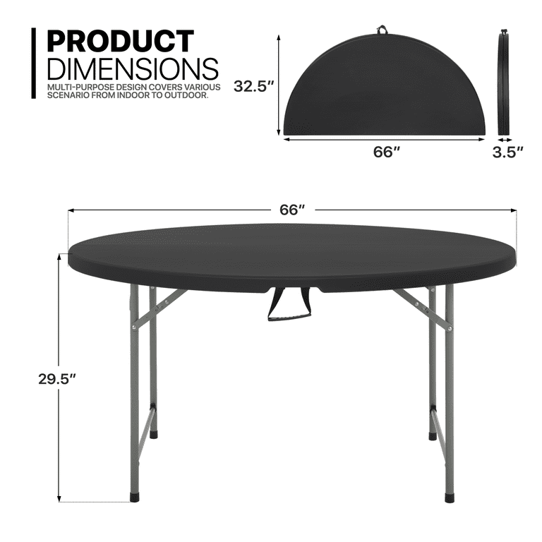 Circle outlet foldable table