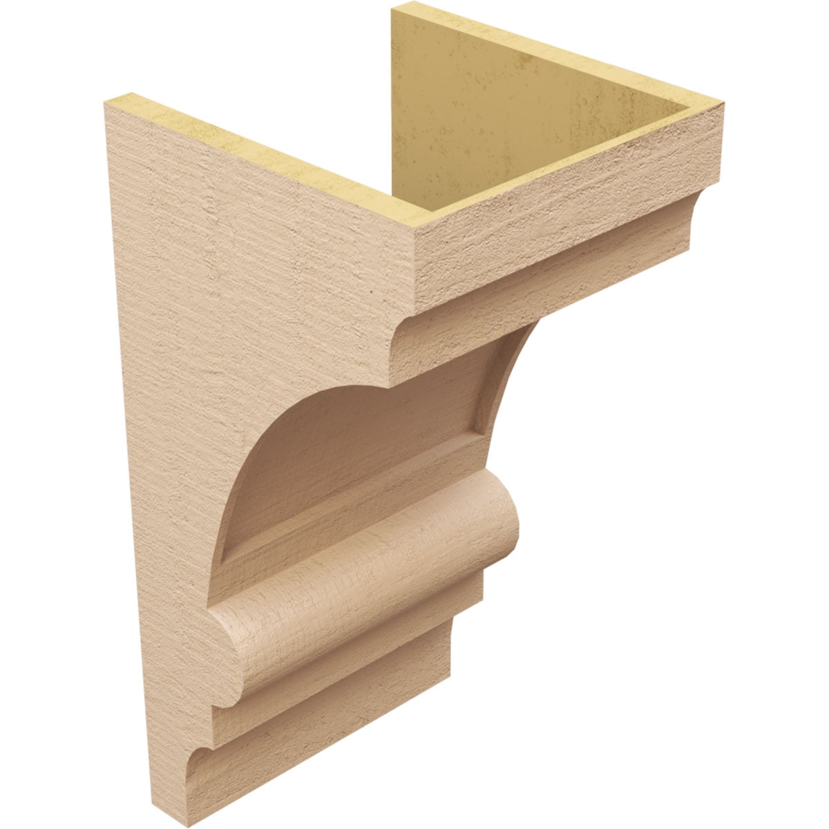 12"W x 12"D x 24"H Wide Diane Rough Cedar Woodgrain TimberThane Corbel, Primed Tan