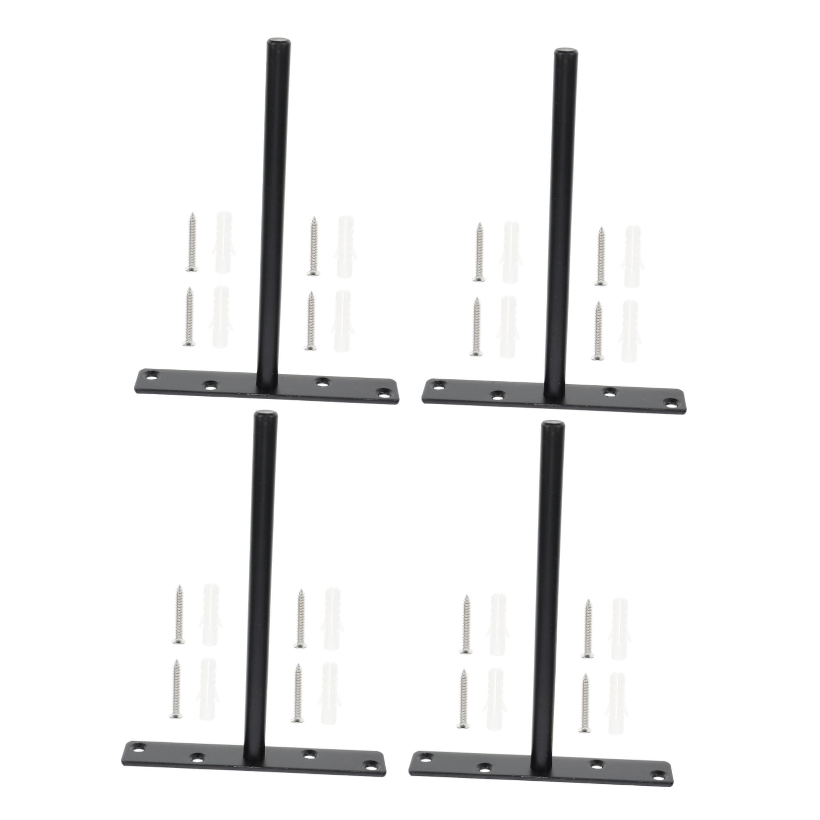 Raindrops 4-Pack Heavy Duty Wall Shelf Brackets 15x15x2.5cm Black Metal Stand Shelves Support Hardware
