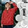 thumbnail image 6 of Uorisanigo Kids Girls Sweatshirt Casual Christmas Candy Cane Long Sleeve Pullover Top Quarter Zipper Cropped Sweatshirt for Teen Girl School Athletic Tops Fall Fashion Outfits Clothes, 6 of 7