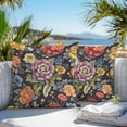 thumbnail image 2 of Outdoor Waterproof Pillow Covers Pack of 2, Summer Flora Vintage Colorful Flowers Plant Decorative Throw Pillowcases Cushion Covers for Garden Patio Tent Sofa Couch, 16x16 inch, 2 of 8