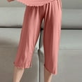 thumbnail image 5 of Hfnxid Women's Pajama Shorts Women's Solid Color Plus Home Pants Thin Casual Quarter Pants Sleeping Pants, 5 of 6