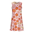 thumbnail image 3 of WILLBEST Vestidos De Verano Para Mujer, Vestido Informal De Verano Con Estampado Para Playa, Elegante, Flotante, De Longitud Media, Con Cuello Redondo Y Sin Mangas, 3 of 3