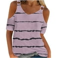 thumbnail image 1 of Blouses pour Femmes, Blouses Décontractées à Manches Courtes Imprimées et Col Rond, 1 of 1