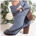 thumbnail image 3 of NECHOLOGY Botas Mujer Adulto Femenino Zapatos Botines de mujer Botas decorativas con de imitación y manga de tacón grueso para mujer, europeas y , 2022 (Blue, 9), 3 of 4