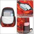 thumbnail image 2 of 17 Inch Lightweight Backpack,PVC Waterproof Oxford Fabric, Ergonomically Designed, with Large Capacity, Fire Flame Baseball Print, 2 of 5