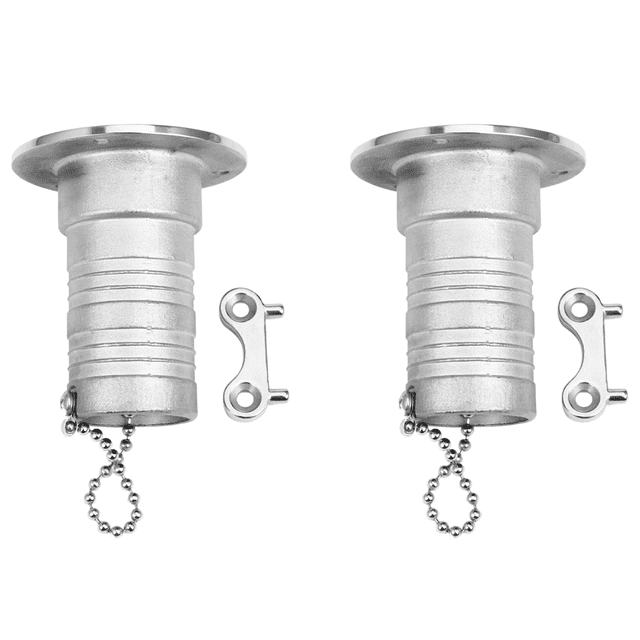 2 Pcs 38mm 1.5 Inch Marine Stainless Steel Boat Deck Fill/ Filler Port Gas Fuel Tank with Key Cap