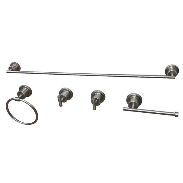 Modern Concord 5 Piece Bathroom Accessory Set, Brushed Nickel