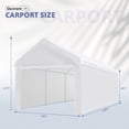 thumbnail image 2 of Quictent 10x20ft Heavy Duty White Galvanized Carport, 2 of 7