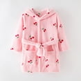 thumbnail image 2 of zuwimk Boys Fleece Robe Hooded Toddler Soft Bathrobe Pajamas Sleepwear for Kids Girls(Pink,6-7 Years), 2 of 4