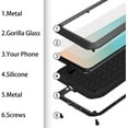 thumbnail image 4 of Samsung Note 20 Ultra Military Metal Silicone Case Full Body Rugged Drop Protection Cover Heavy Duty Hybrid Shockproof Armor Tough Case for Note 20 Ultra Without Screen Protector (Black), 4 of 7