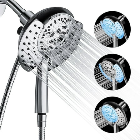 FETERVIC 2-in-1 Shower Head High Pressure with Rainfall Showerhead Handheld Showerheads Detachable Shower Heads with Hose 2.5GPM Double Shower Heads Combo