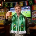 thumbnail image 2 of Bufanda reversible de Brasil para el Mundial 2026, bandera para aficionados, 2 of 5