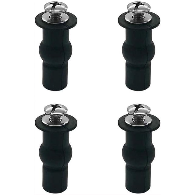 Bisagras para asiento de inodoro con montaje superior, 2 pares de tornillos de acero inoxidable para asiento de inodoro, tuercas de goma expansibles para una fijación rápida, construcción resistente