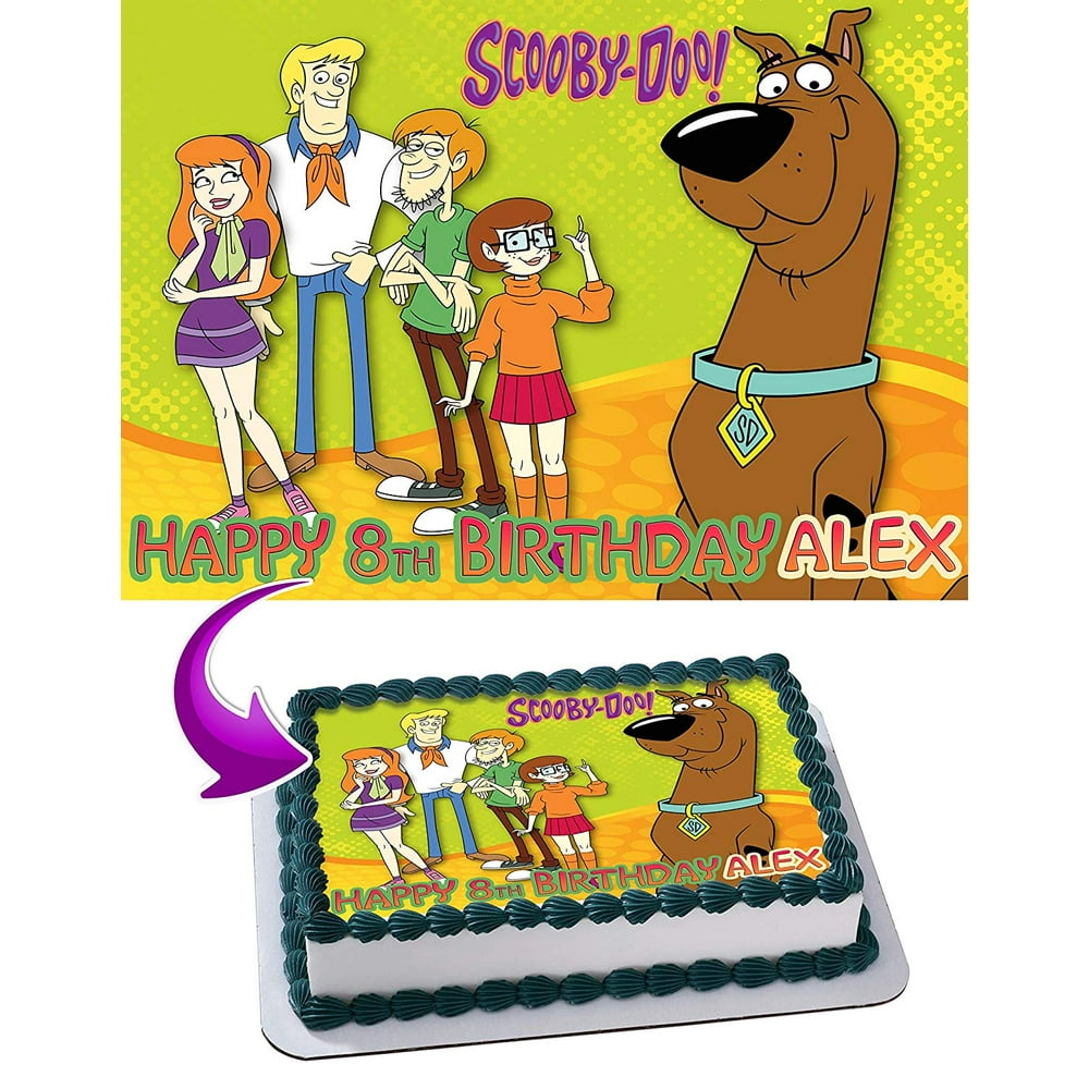 Scooby Doo Edible Cake Image Topper Personalized Birthday
