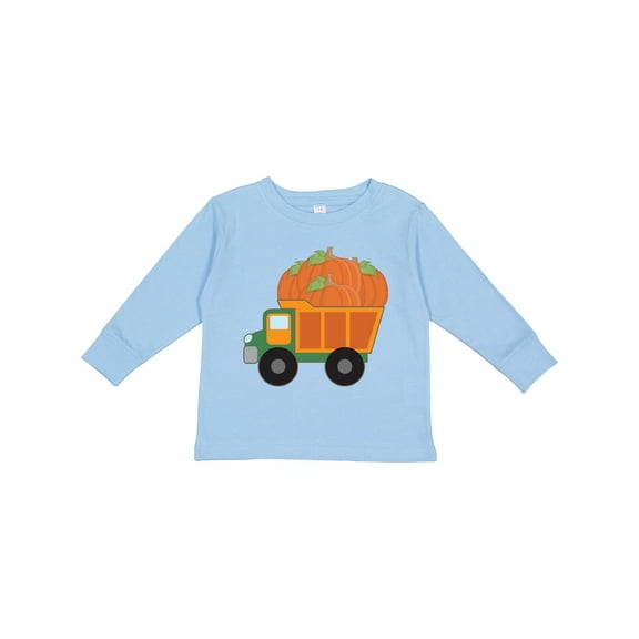 Inktastic Pumpkin Truck Thanksgiving Halloween Boys or Girls Long Sleeve Toddler T-Shirt