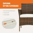 thumbnail image 6 of SHOUFTW Stylish 4-Piece Brown Wicker Patio Set with Comfortable Cushions and Glass Table – Designed for Outdoor Spaces, 6 of 7