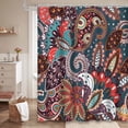 thumbnail image 2 of LALILO Dark Red Fabric Shower Curtain for Bathroom ,Waterproof Shower Curtains with Hooks 72"X72", 2 of 6