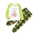 thumbnail image 4 of Grblisyd Christmas Family Matching Pajamas Holiday Nightwear Sleepwear Sets Long Sleeve Top and Plaid Pants Loungewear, 4 of 5