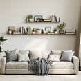 thumbnail image 5 of Farmhouse 48″W x 8″D Brown Floating Shelves Set of 3,Wood Book Shelves for Decor, 5 of 9
