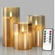 thumbnail image 1 of Velas sin llama Tyawon LED de cristal con control remoto y temporizador (paquete de 3), 1 of 7