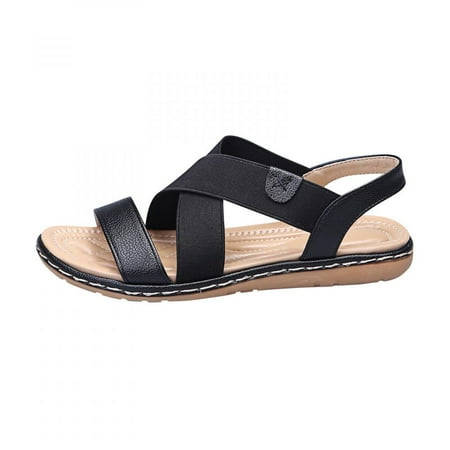 

Homedles Sandals for Women- Wedge Comfortable Summer Gift for women Open Toe Casual Gladiator Sandals Black