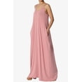 thumbnail image 3 of TheMogan Women's Casual V-Neck Draped Jersey Cami Long Maxi Dress W Pocket Summer Beach Dusty Rose 2X, 3 of 6