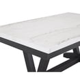 thumbnail image 6 of Newboti Furniture 7pc Dining Set Contemporary Style White Genuine Marble Rectangular Table Top Dove Gray Upholstery Chairs Nailhead Tufted Black Finish Wooden Solid Wood Dining Room Furniture BN.2356, 6 of 8