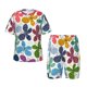 thumbnail image 1 of Fotbe Colorful Butterflies Pijama Estampada de 2 Piezas para Niños – Ropa de Dormir de Manga Corta Cómoda para Niños y Niñas, Camiseta y Shorts de Algodón-XX-Large, 1 of 6