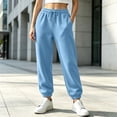 thumbnail image 5 of Womens High Waisted Baggy Sweatpants Fleece Lined Sweatpants Fall Winter Athletic Joggers Lounge Trousers Cinch Bottom Sweatpants, 5 of 5
