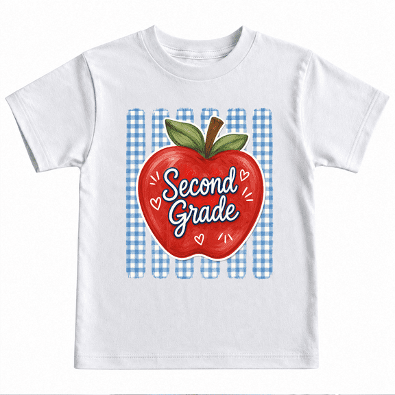 Godmerch Second Grade Shirt for Kids Cute Apple Back to School Graphic T Shirt First Day School Tee