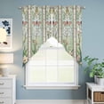 thumbnail image 6 of Butterfly Flowers Kitchen Window Curtains, Swag Curtains Valance for Bedroom Living Room Bathroom, Vintage Stained Glass Green Spring Rod Pocket Window Treatment Curtain Block Drapes 2 Panels 36"x36", 6 of 9