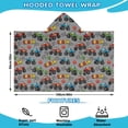 thumbnail image 2 of Gray Crash Monster Cartoon Trucks Pattern Hooded Bath Towel，60"x35" for Ages 3 To 12 Kids, Quick Dry Lightweight Soft Microfiber Hood Beach Towel Cover Up for Kids, 2 of 7