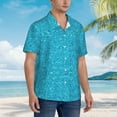 thumbnail image 3 of Sikiie Blue Glitter Print Men's Hawaiian Shirt, Summer Beach Button Pocket Short Sleeve T-Shirt,Medium, 3 of 7