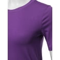 thumbnail image 4 of A2Y Women's Basic Solid Premium Cotton Short Sleeve Crew Neck T Shirt Tee Tops Purple L, 4 of 6