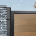 thumbnail image 4 of Mondaria 6 Feet×6 Feet Semi-enclosed Privacy Fence, Outdoor Wood Plastic Composite Fence Panel, Waterproof Security Barriers Fencing (Black with 2 Post), 4 of 9