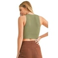 thumbnail image 3 of Lady's Seamless Rib V-Neckline Tank Top, Smoky Olive, LXL, 3 of 5
