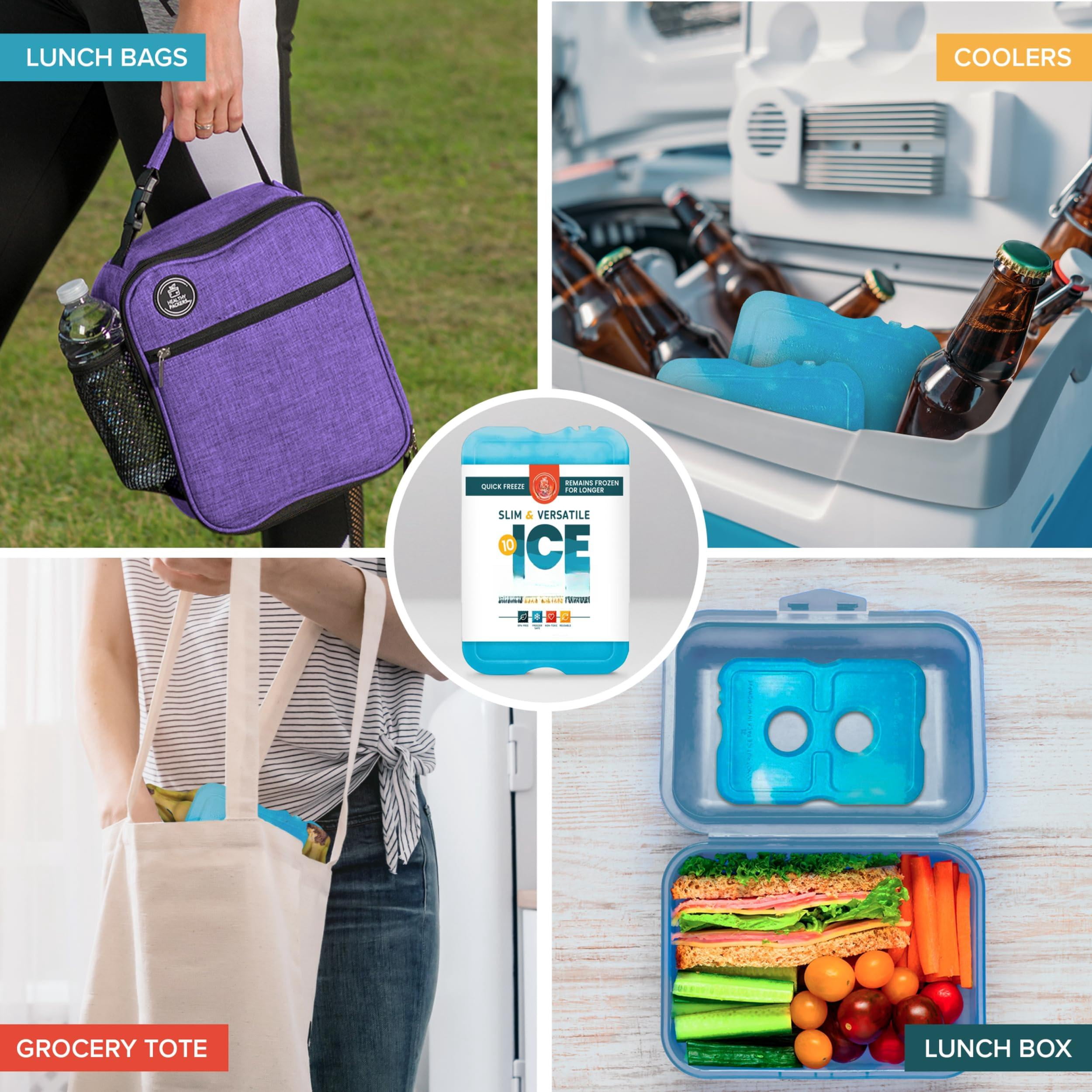 Ice Packs For Lunch Boxes & Coolers - Freezer Cool Pack | Cooler Accessories Beach  Camping Fishing Slim Long-lasting Reusable