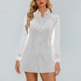 thumbnail image 4 of Ashirexll Flowy Dresses for Women, Womens Summer Dresses, Fashion Solid Color Long Sleeve Round Neck Bohemian Maxi Dress, 4 of 7