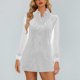 thumbnail image 3 of Vestido Largo con Mangas Largas Vestido de Cuello Redondo de Manga Larga de Color Sólido de la Moda de las Mujeres con Poliéster Suave, Vestido Informal Transpirable para la Primavera Diaria, 3 of 7