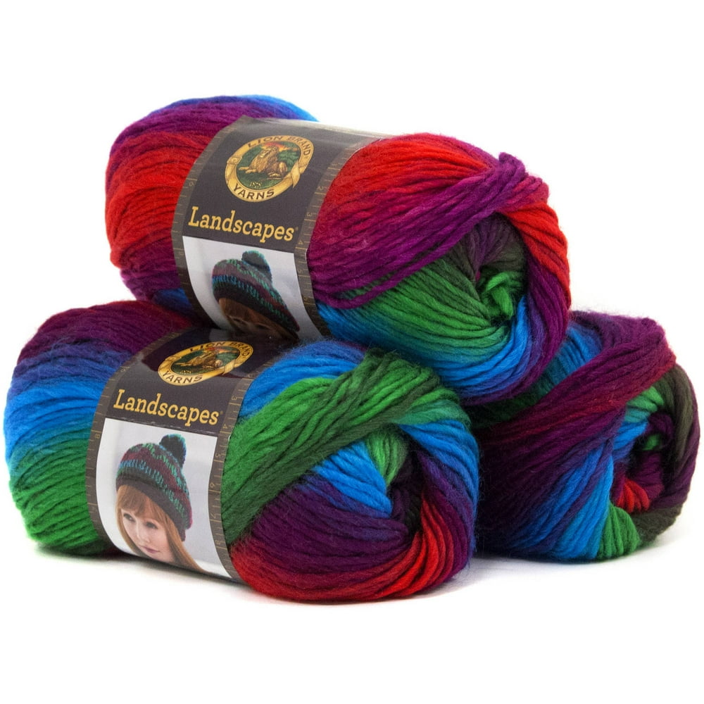 Lion Brand Yarn Landscapes Apple Orchard Variegated Roving Medium Acrylic Multicolor Yarn 3