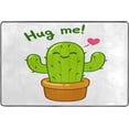 thumbnail image 4 of SKYSONIC Funny Cactus Valentine Non-Slip Area Rug, Kawaii Hug Me Floor Carpet Comfort Floor Mats Decor for Indoor Front Porch Living Room Bedroom Kitchen, 36"x24", 4 of 5