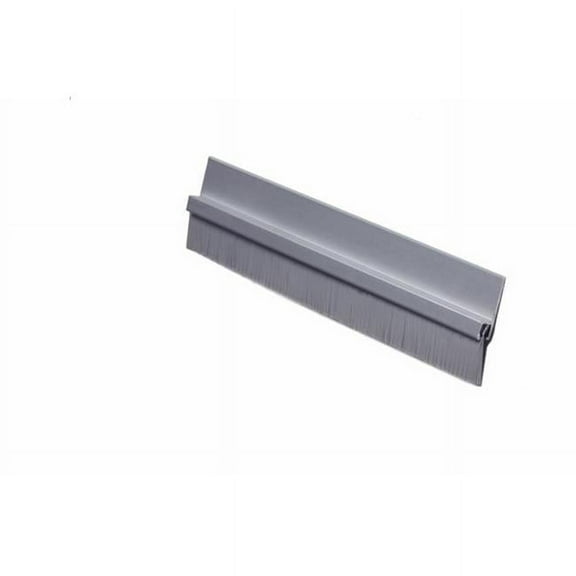 36 in. 180 deg Aluminum Retainer Weatherstrip with 0.625 ft. Nylon Brush, Clear Aluminum
