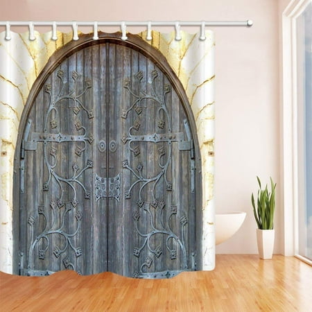 Bpbop Rustic Wooden Barn Door With Metal Flower Stripes Farmhouse