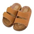 thumbnail image 4 of Dakaela 3-10 Years Toddler Kids Slides Sandals with Arch Support Boys Girls Infant Non Slip Cork Footbed Clogs with Hook and Loops Brown, 4 of 5