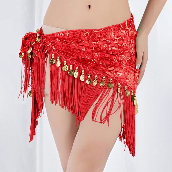 Sequin Skirt Teens Cute Tassel Fringe Embroidered Beaded Mini Skirt Triangle Coins Wrap Skirt Dancing Costume