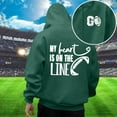 thumbnail image 2 of Mens Hoodies Football Game Day Loose Casual Pullover Long Sleeve Hooded Sweatshirt with Print Design Comfortable Warm Fall Winter Daily Wear Sweatshirts for Men Dark Green M, 2 of 5