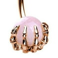 thumbnail image 3 of Stainless Steel Navel Rings Skull Hand Holding Natural Stone Belly Rings Versatile Belly Button Rings Party Accessories, 3 of 6