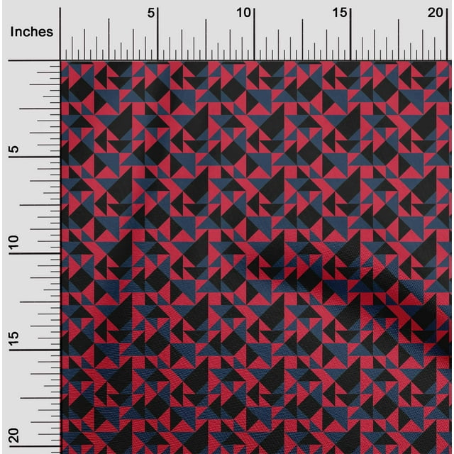 Tissu de Coton Imprimé Géométrique Triangle 1 Yard 56 Inch Wide